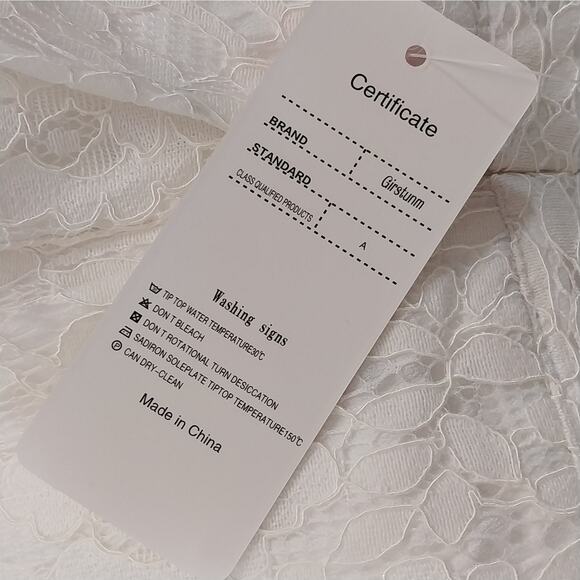 NWT! GIRSTUNM! GORGEOUS CREAM LACE OVER CREAM LINING FULL, PLEATED SKIRT! SZ 3X - Picture 10 of 13